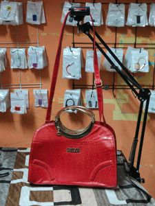 Women’s Red Handbag with Dual Handles