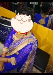 Elegant Blue Heavy Embroidered Saree