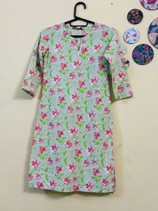 Floral Print Cotton Kurta