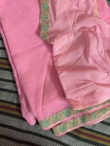 Elegant Pink Saree with Blouse