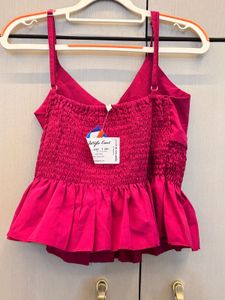 V-Neck Smocked Ruffle Top