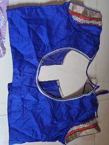 Royal Blue Embroidered Blouse