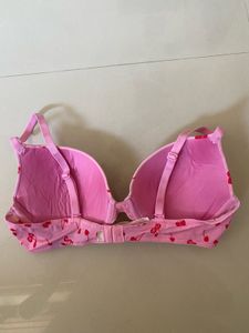 Pink Cherry Print Bra