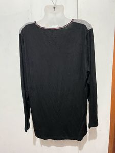 Sheer Graphic Print Long Sleeve Top