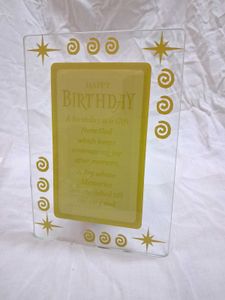 Happy Birthday Glass Photo Frame