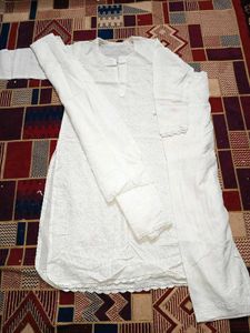 White Lucknowi Chikankari Cotton Kurta set for Wom