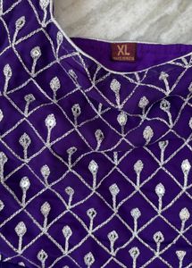 Elegant Purple Embroidered Gown