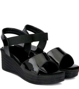 Black Wedge Sandals
