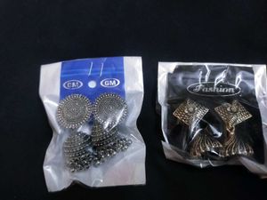 Oxidized Silver Jhumka Earrings