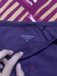 Cute Purple Button-Up Top