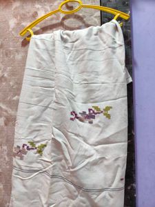 Shawl Elegant White Embroidered Dupatta