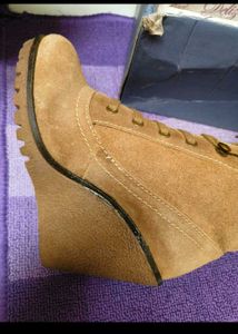 Brown Lace-Up Ankle Boots