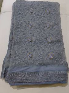 Beautiful Grey Colour NET SAREE