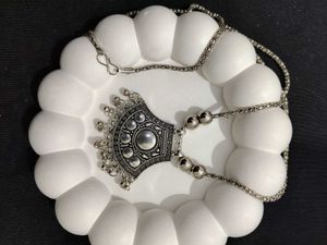 Boho Silver Oxidised Necklace &amp; Earring Set
