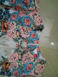 Floral Print Mini Dress with Puff Sleeves