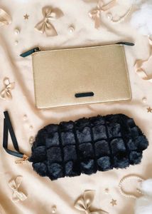 🆕Chic Metallic Gold Pouch Combo