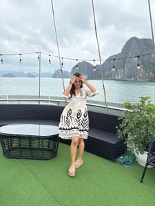 Aesthetic COTTON Boho Print V-Neck Midi Dress