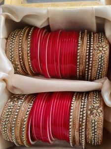 Red & Gold Bridal Bangles Set
