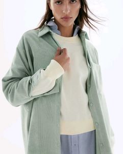ZARA FINE-WALED CORDUROY OVERSIZED SHIRT