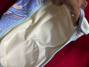 Trendy Blue Cloud Print Cropped Top