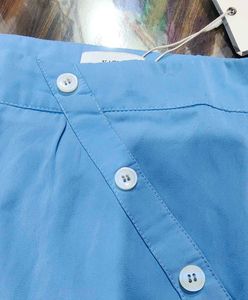 Set of Offshoulder Top &amp; Blue Hem Skirt