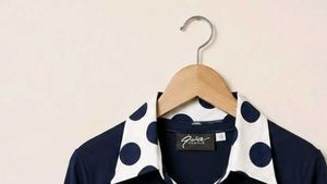 Navy Blue Polka Dot Turtleneck Top