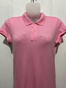 Length-32,,Pink Polo Shirt Dress