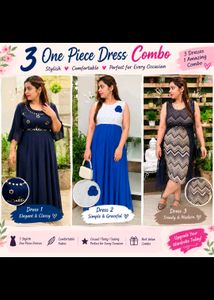 3 One Piece Dress Combo – Stylish, Trendy & Comfor
