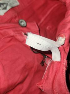 Coral Denim Shorts