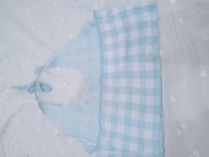 Blue and White Gingham Halter Top