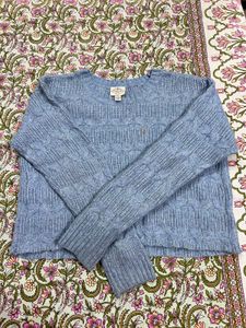 St. John’s Bay Blue Oversized Cable Knit Sweater M