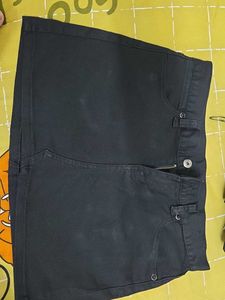 Black Denim Mini Skirt
