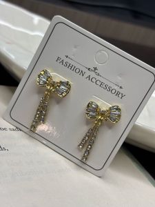 Sparkling Bow Drop Earrings