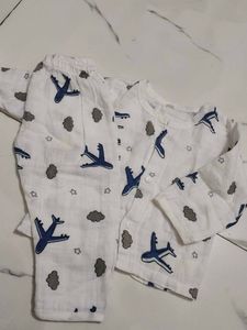 Cute Airplane Print Pajamas