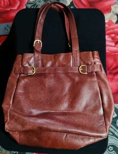 Stylish Brown Textured Handbag