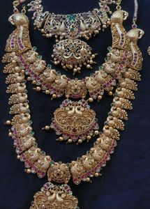 Elegant Gold Plated Temple jewellery set