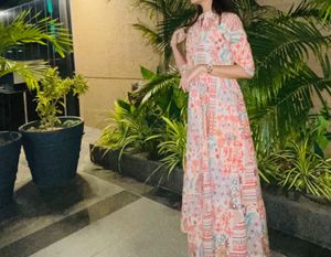 Boho Maxi Dress with Colorful Print