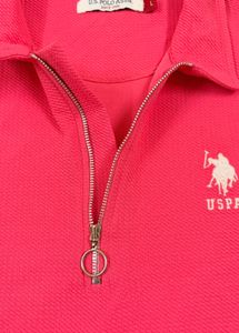 US Polo Assn Pink Zip Shirt 34-36 bust