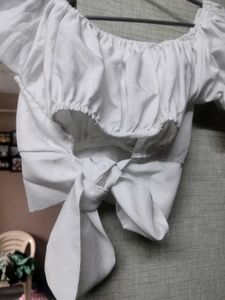 White Puff Sleeve Top