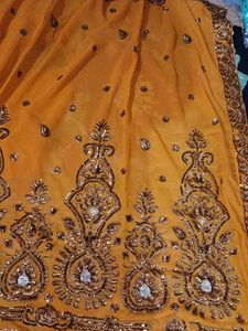 Georgette Embroidery Saree With Blouse Unstitched