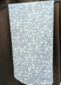 Men's Blue Leaf Print Short Kurta