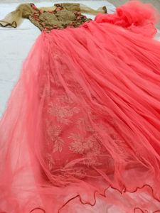 Elegant Peach Ethnic Gown