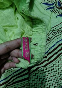 Light Green Ethnic Skirt with Paisley Print