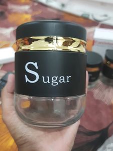 Classy Tea, Coffee, Sugar Container Set in Black