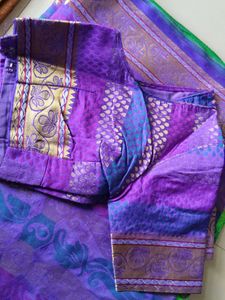 Vibrant Purple Saree with Blouse
