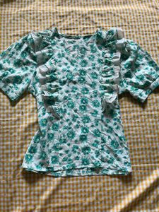 Floral Print Ruffle Top