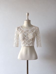 Elegant White Lace Cropped Blouse