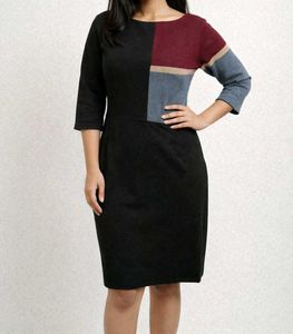 Chic Color Block Knit Dress