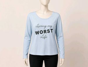 Light Blue Long Sleeve Graphic Tee