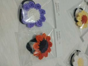 Handmade Flower Hair Ties - Set of 9